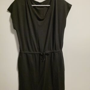Black Casual Tie Waist Dress